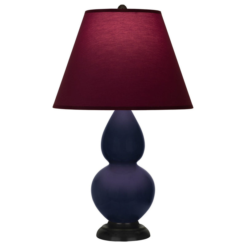 Robert Abbey MB11P One Light Accent Lamp, Midnight Blue Glazed Ceramic w/Deep Patina Bronze