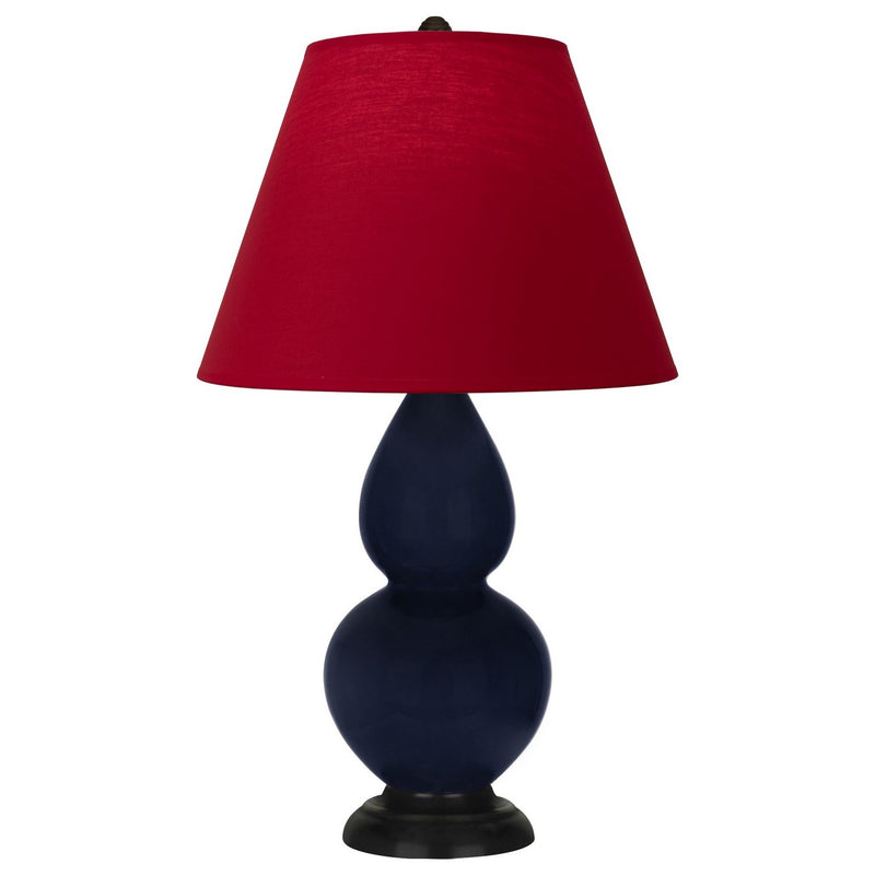 Robert Abbey MB11R One Light Accent Lamp, Midnight Blue Glazed Ceramic w/Deep Patina Bronze