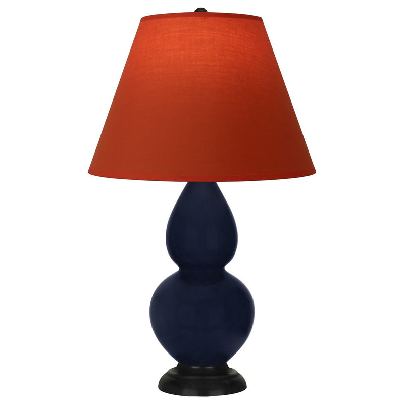 Robert Abbey MB11T One Light Accent Lamp, Midnight Blue Glazed Ceramic w/Deep Patina Bronze