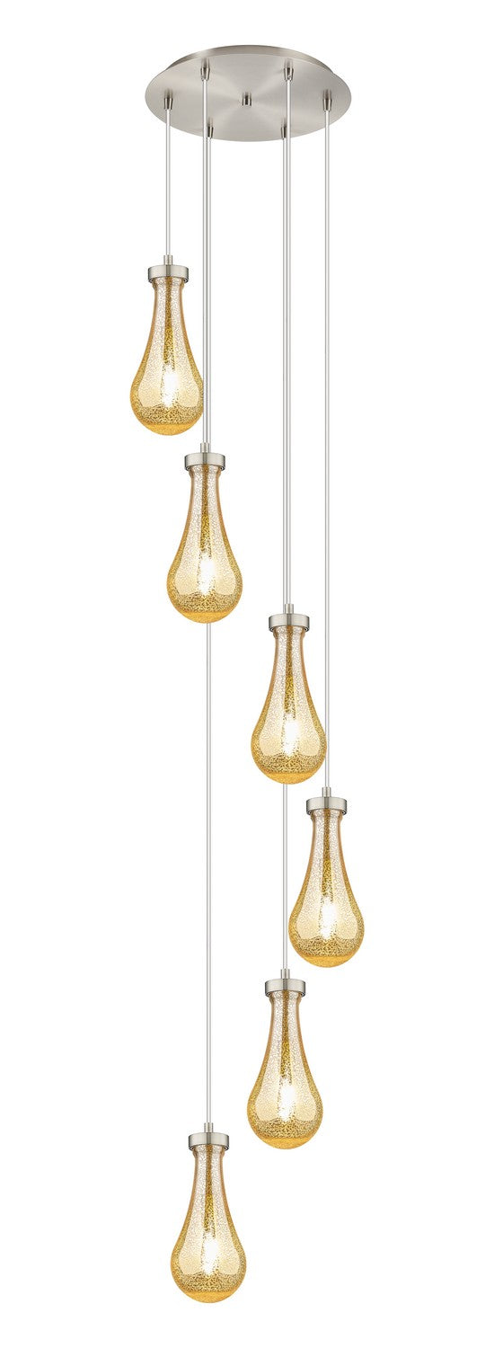 Innovations 116-451-1P-SN-G451-5ME Six Light Pendant, Brushed Satin Nickel
