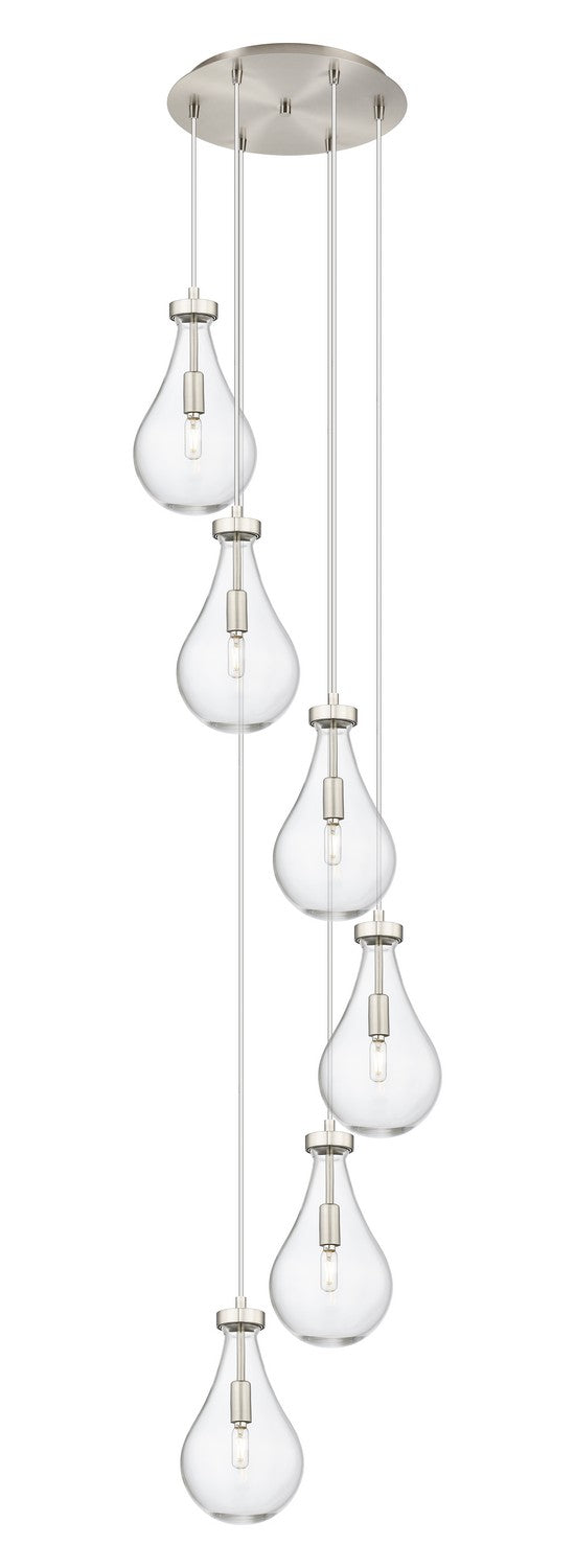 Innovations 116-451-1P-SN-G451-7CL Six Light Pendant, Brushed Satin Nickel