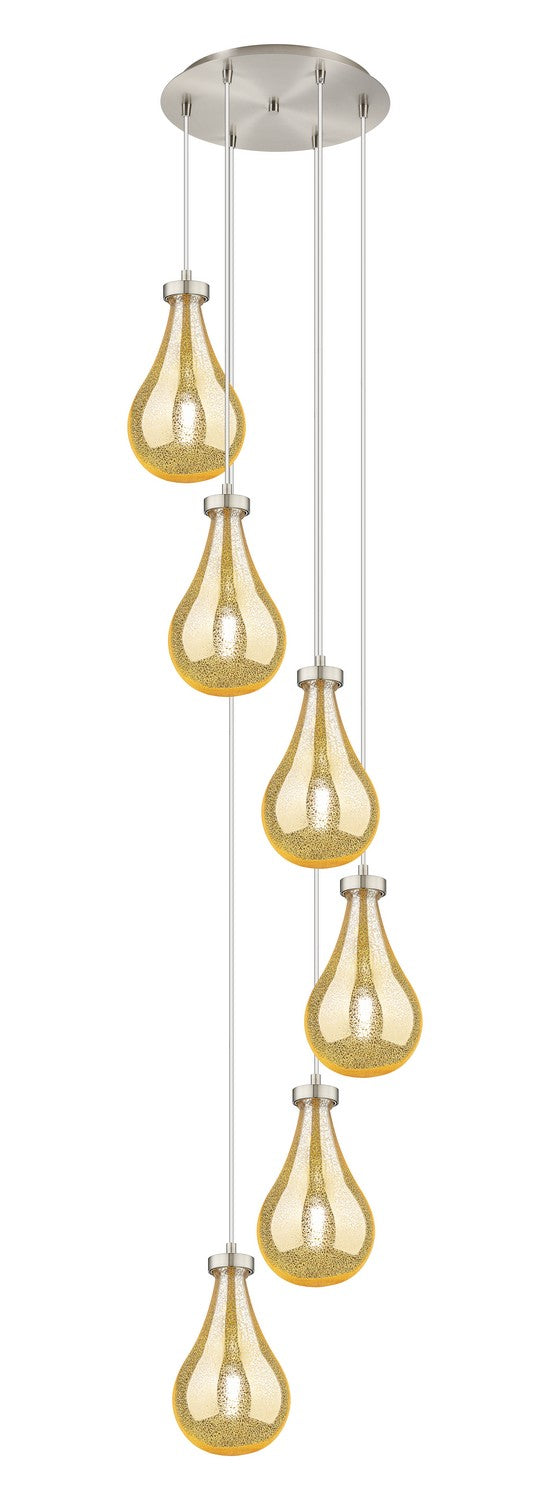 Innovations 116-451-1P-SN-G451-7ME Six Light Pendant, Brushed Satin Nickel