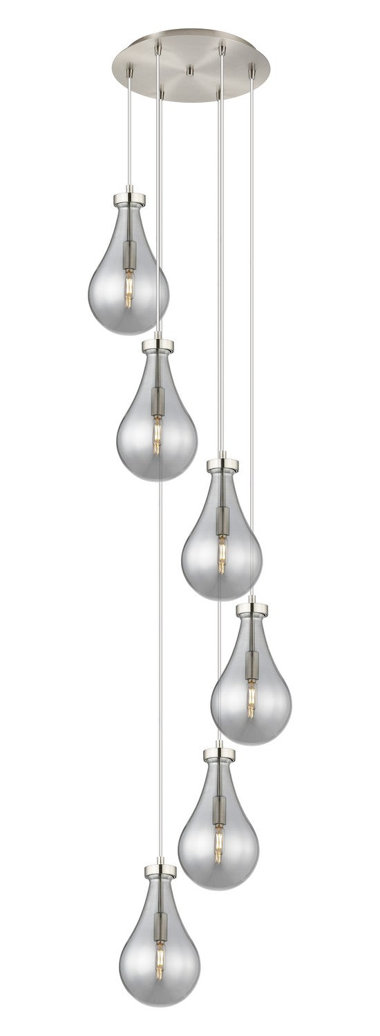 Innovations 116-451-1P-SN-G451-7SM Six Light Pendant, Brushed Satin Nickel