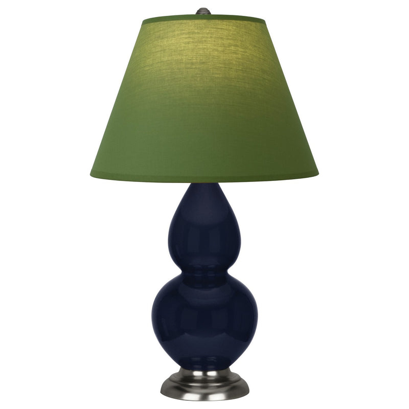 Robert Abbey MB12G One Light Accent Lamp, Midnight Blue Glazed Ceramic w/Antique Silver