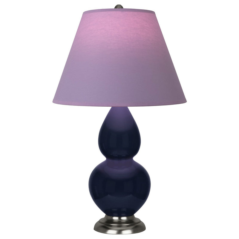 Robert Abbey MB12L One Light Accent Lamp, Midnight Blue Glazed Ceramic w/Antique Silver
