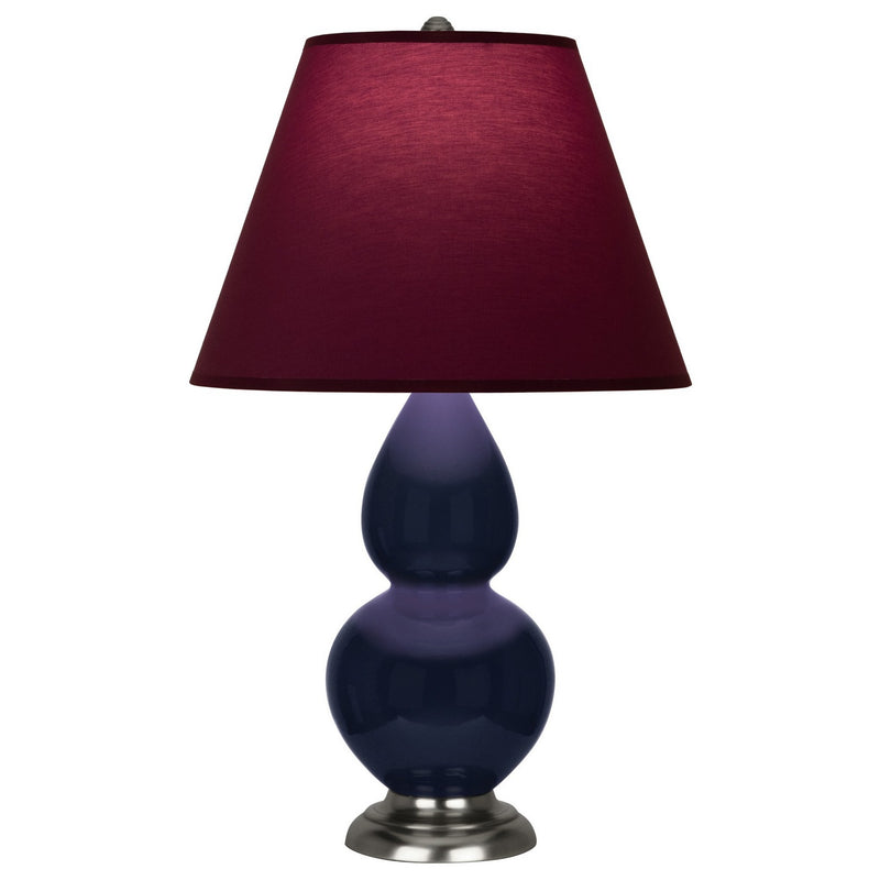 Robert Abbey MB12P One Light Accent Lamp, Midnight Blue Glazed Ceramic w/Antique Silver