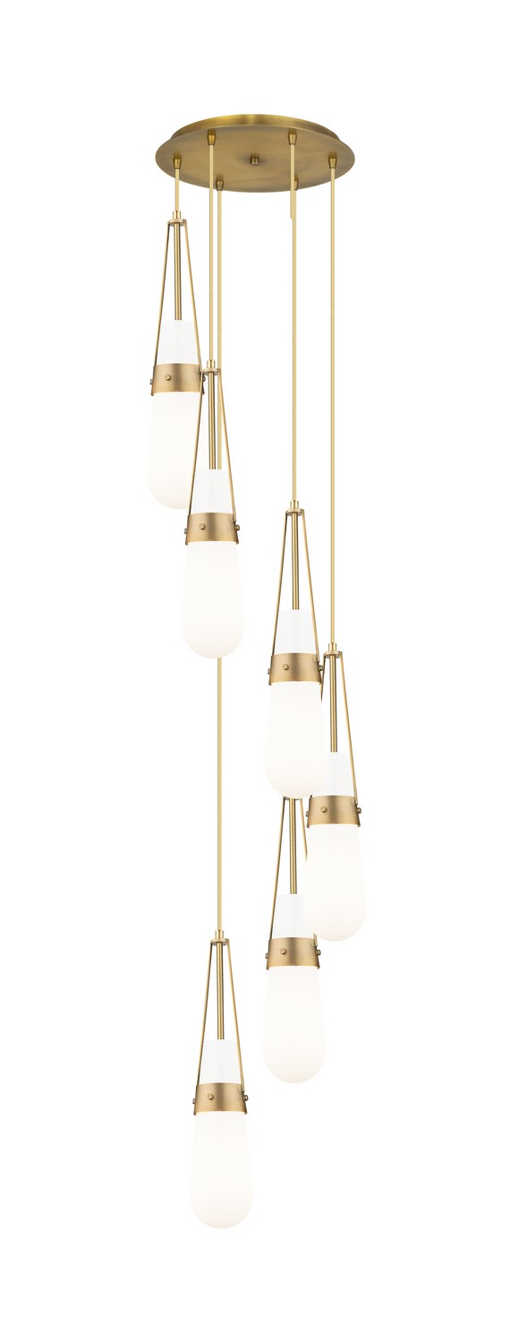 Innovations 116-452-1P-BB-G452-4GWH Six Light Pendant, Brushed Brass