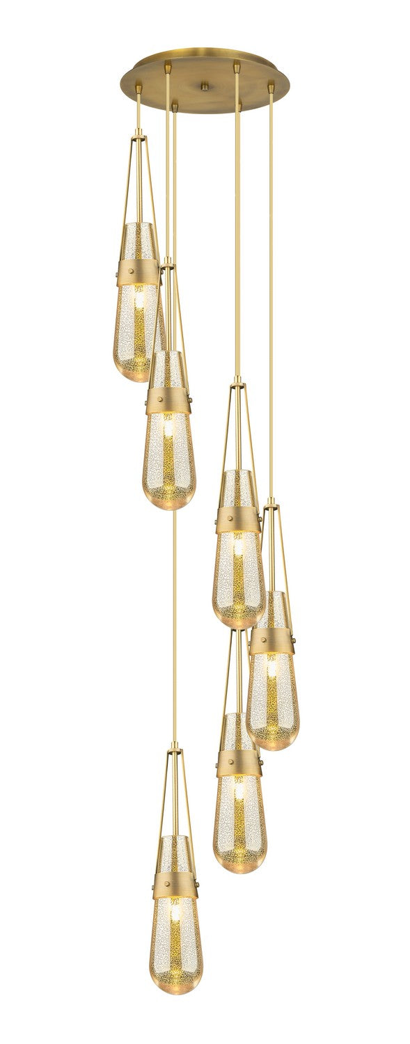 Innovations 116-452-1P-BB-G452-4ME Six Light Pendant, Brushed Brass