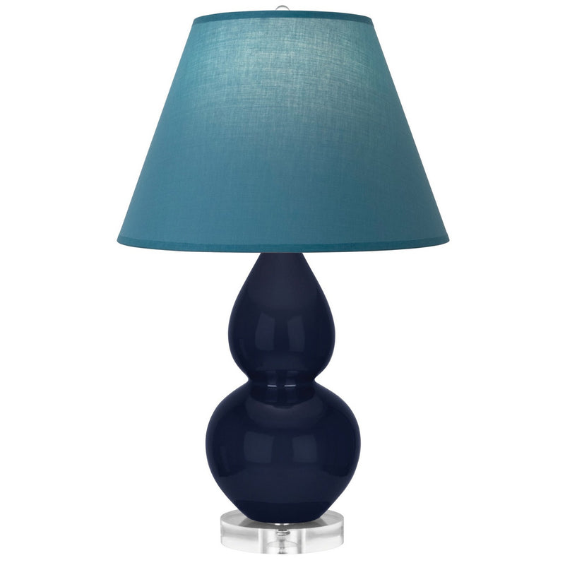 Robert Abbey MB13B One Light Accent Lamp, Midnight Blue Glazed Ceramic w/Lucite