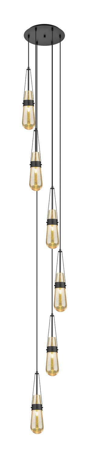 Innovations 116-452-1P-BK-G452-4ME Six Light Pendant, Matte Black