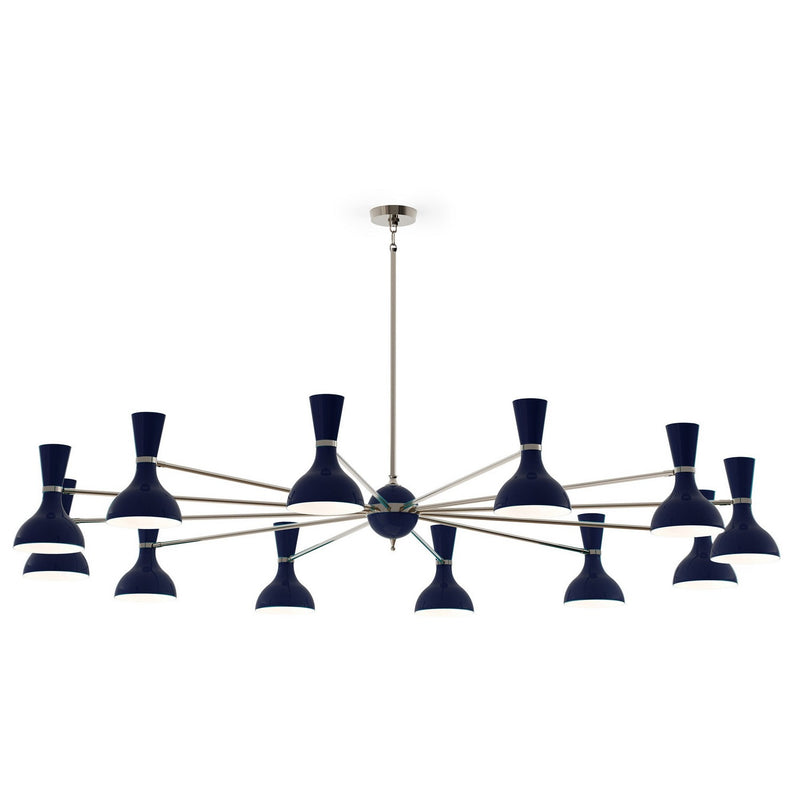Robert Abbey MB13MB 12 Light Chandelier, Polished Nickel w/Midnight Blue Painted