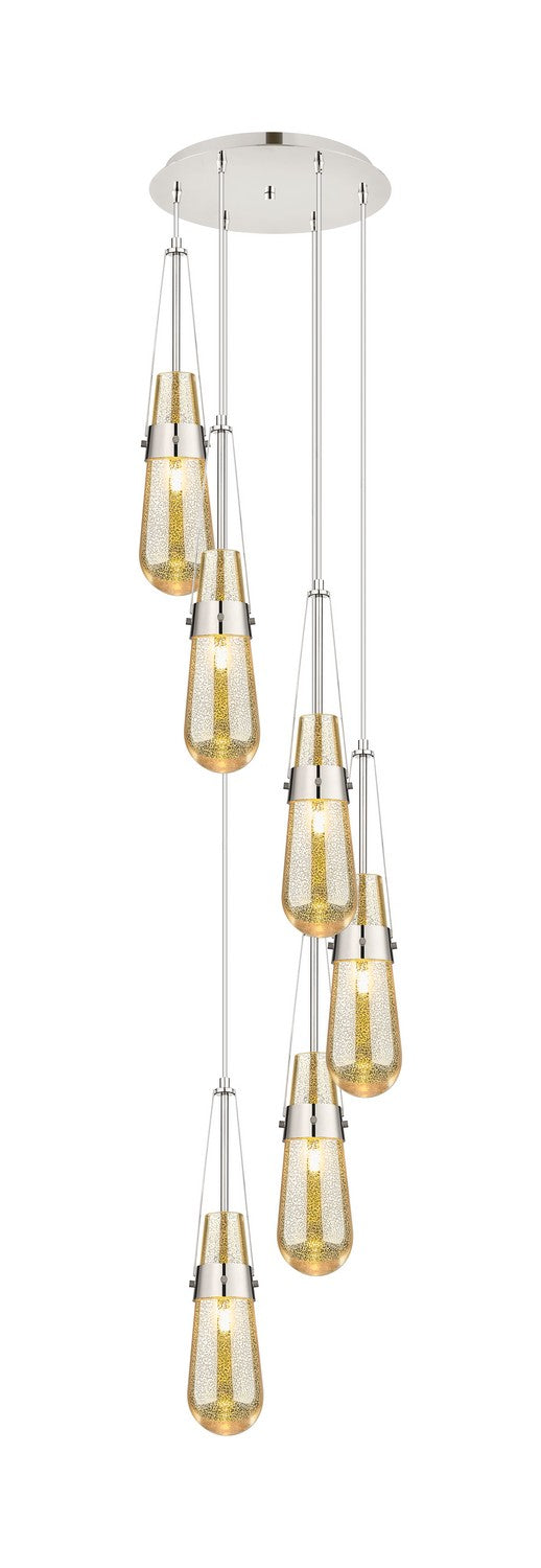 Innovations 116-452-1P-PN-G452-4ME Six Light Pendant, Polished Nickel