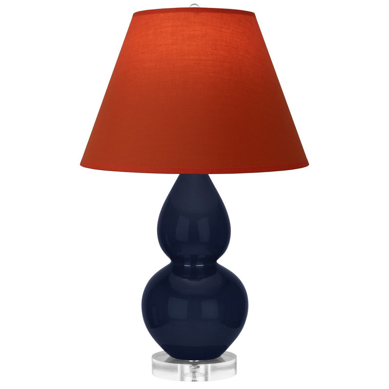 Robert Abbey MB13T One Light Accent Lamp, Midnight Blue Glazed Ceramic w/Lucite
