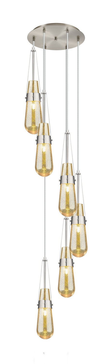 Innovations 116-452-1P-SN-G452-4ME Six Light Pendant, Brushed Satin Nickel