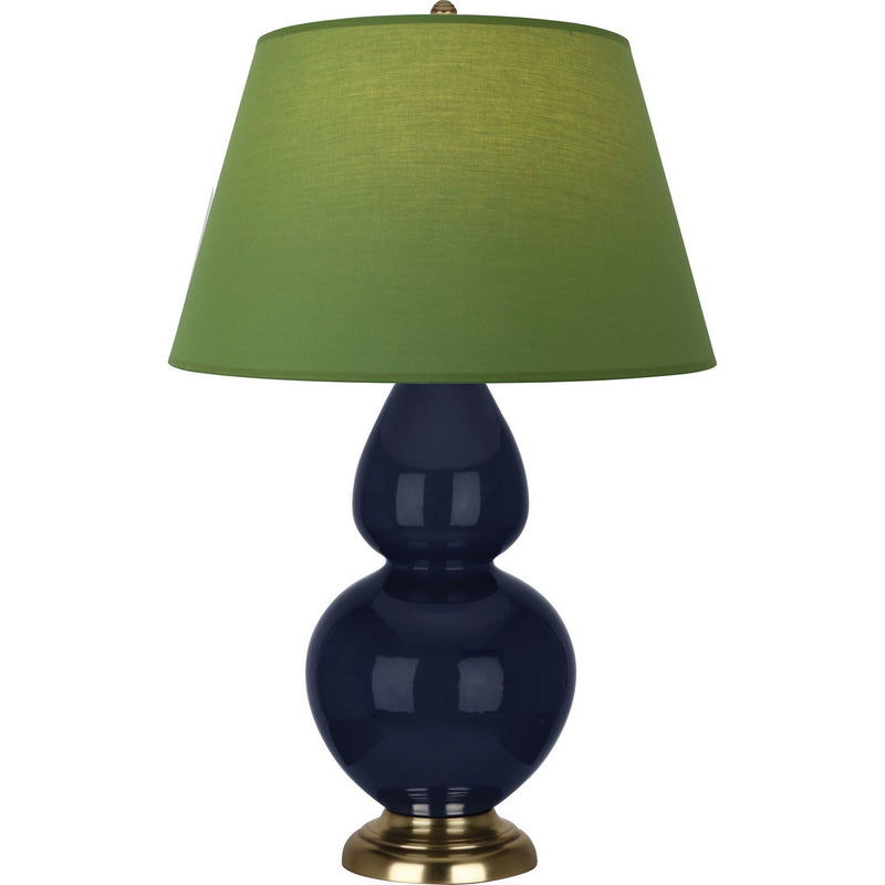 Robert Abbey MB20G One Light Table Lamp, Midnight Blue Glazed Ceramic w/Antique Natural Brass