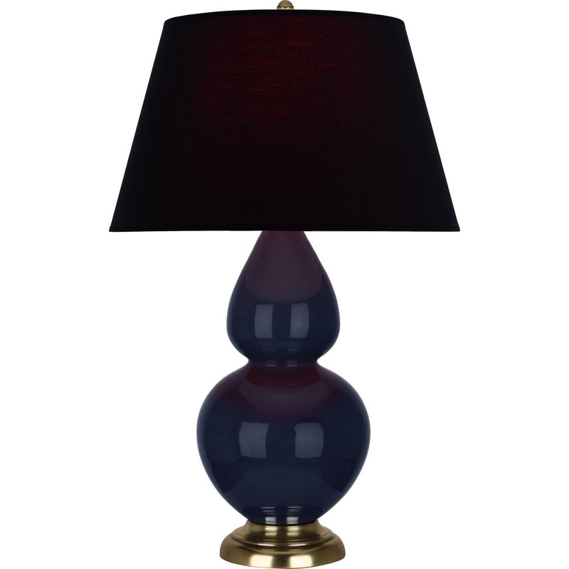 Robert Abbey MB20K One Light Table Lamp, Midnight Blue Glazed Ceramic w/Antique Natural Brass