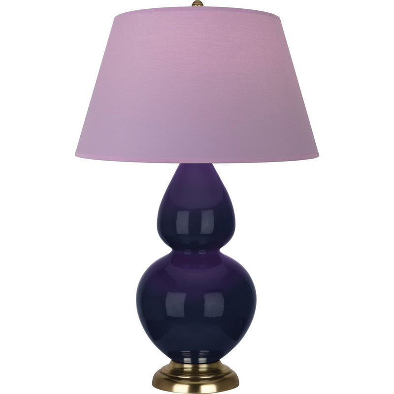 Robert Abbey MB20L One Light Table Lamp, Midnight Blue Glazed Ceramic w/Antique Natural Brass
