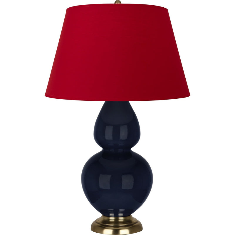 Robert Abbey MB20R One Light Table Lamp, Midnight Blue Glazed Ceramic w/Antique Natural Brass