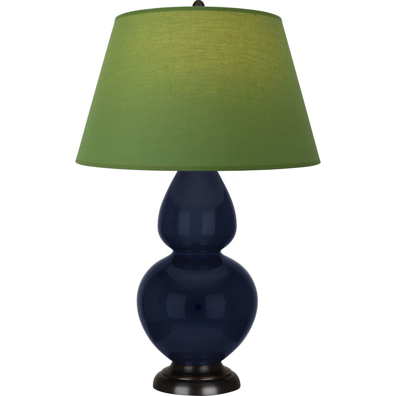 Robert Abbey MB21G One Light Table Lamp, Midnight Blue Glazed Ceramic w/Deep Patina Bronze