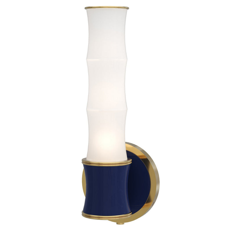 Robert Abbey MB68 One Light Wall Sconce, Midnight Blue w/Modern Brass