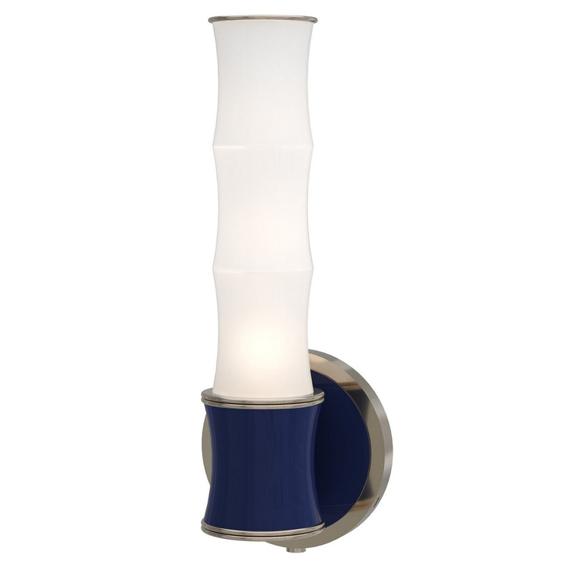 Robert Abbey MB69 One Light Wall Sconce, Midnight Blue w/Polished Nickel
