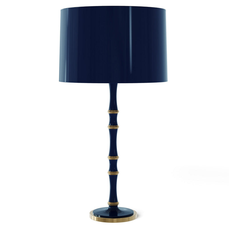 Robert Abbey MB71X One Light Table Lamp, Midnight Blue w/Modern Brass
