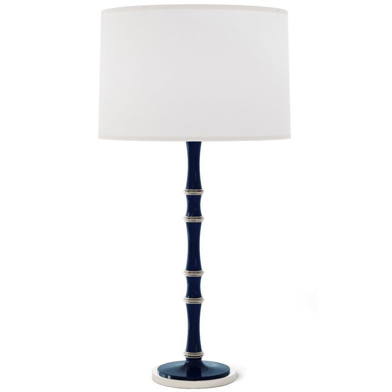 Robert Abbey MB72 One Light Table Lamp, Midnight Blue w/Polished Nickel