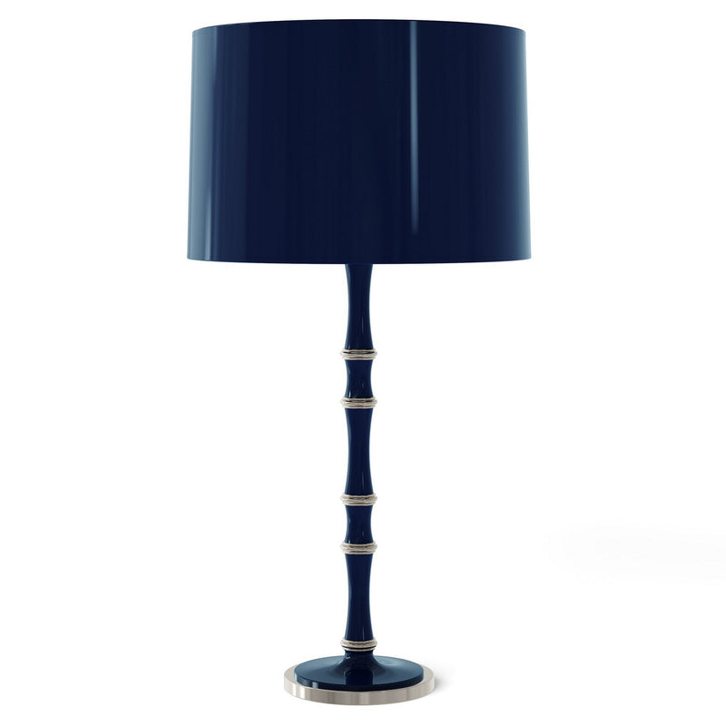Robert Abbey MB72X One Light Table Lamp, Midnight Blue w/Polished Nickel