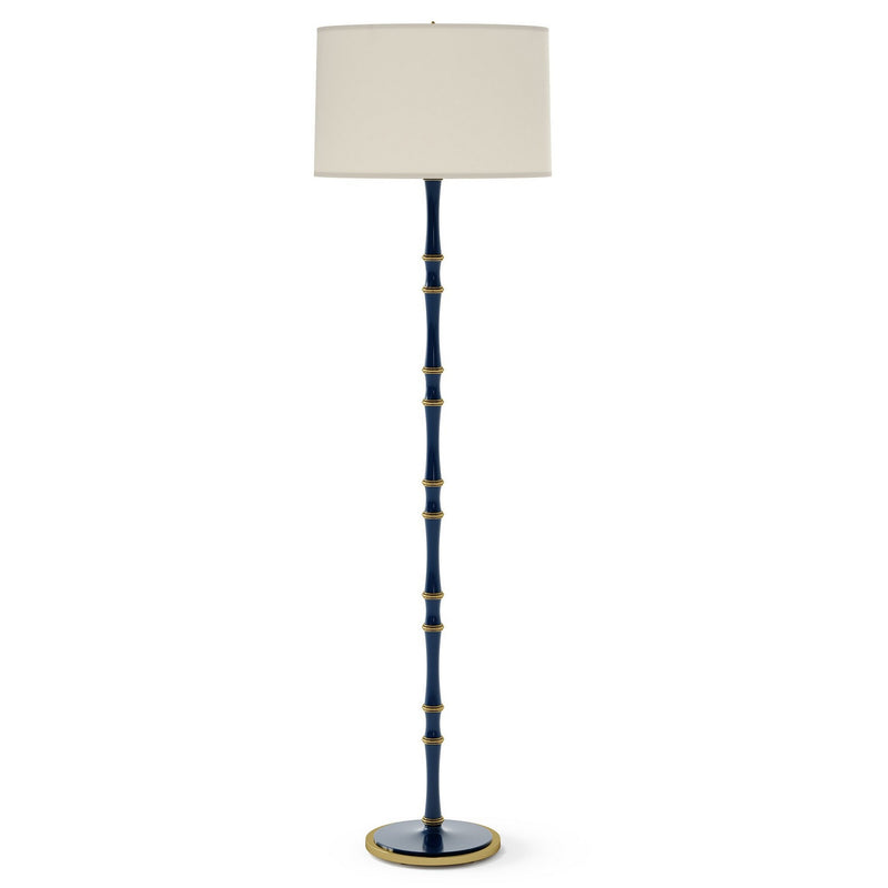 Robert Abbey MB73 One Light Floor Lamp, Midnight Blue w/Modern Brass