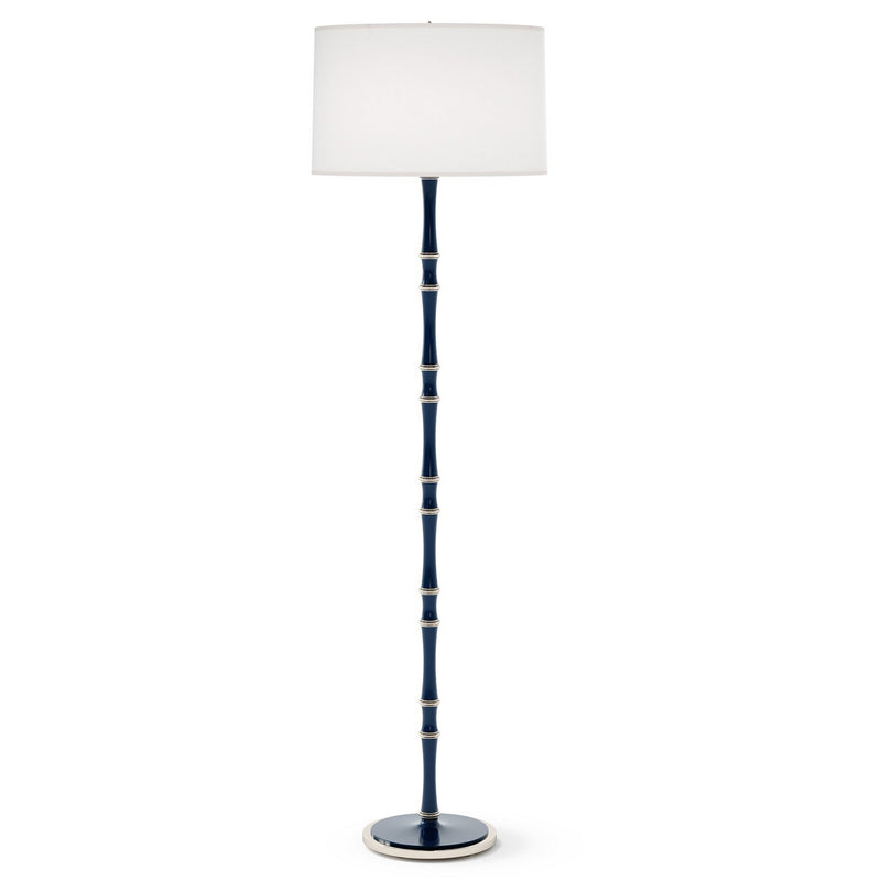 Robert Abbey MB74 One Light Floor Lamp, Midnight Blue w/Polished Nickel