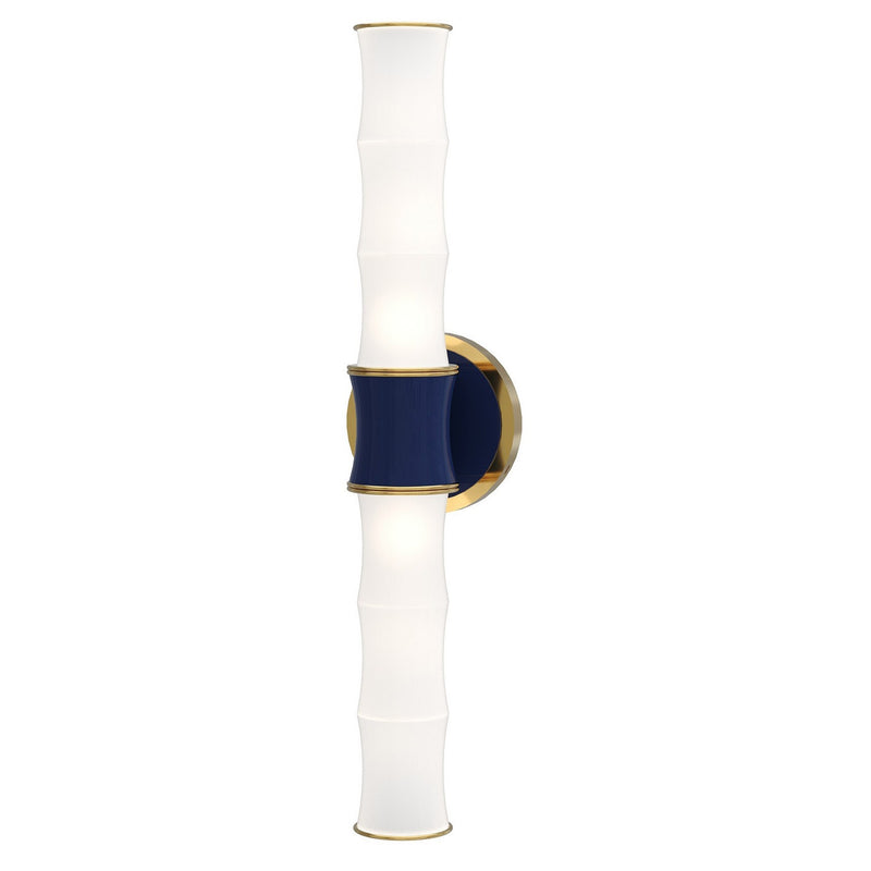 Robert Abbey MB83 Two Light Wall Sconce, Midnight Blue w/Modern Brass
