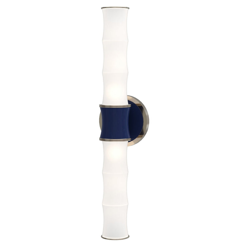 Robert Abbey MB84 Two Light Wall Sconce, Midnight Blue w/Polished Nickel