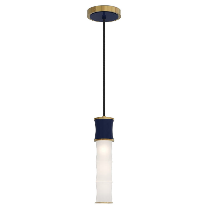 Robert Abbey MB85 One Light Pendant, Midnight Blue w/Modern Brass