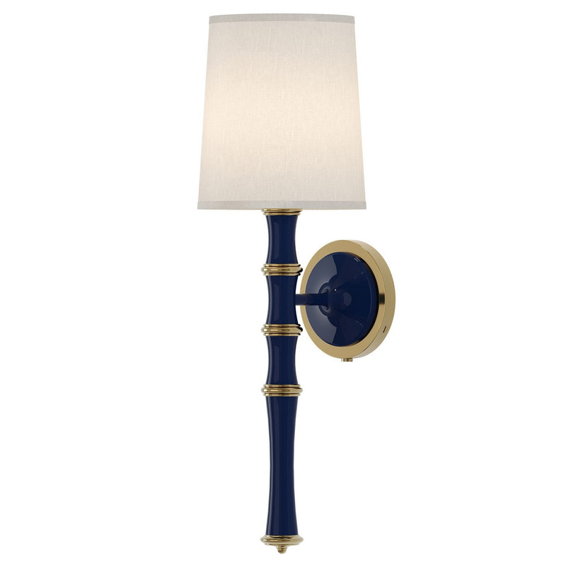 Robert Abbey MB87 One Light Wall Sconce, Midnight Blue w/Modern Brass