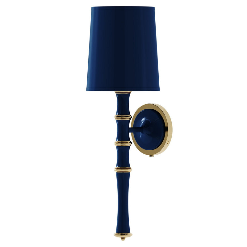 Robert Abbey MB87X One Light Wall Sconce, Midnight Blue w/Modern Brass