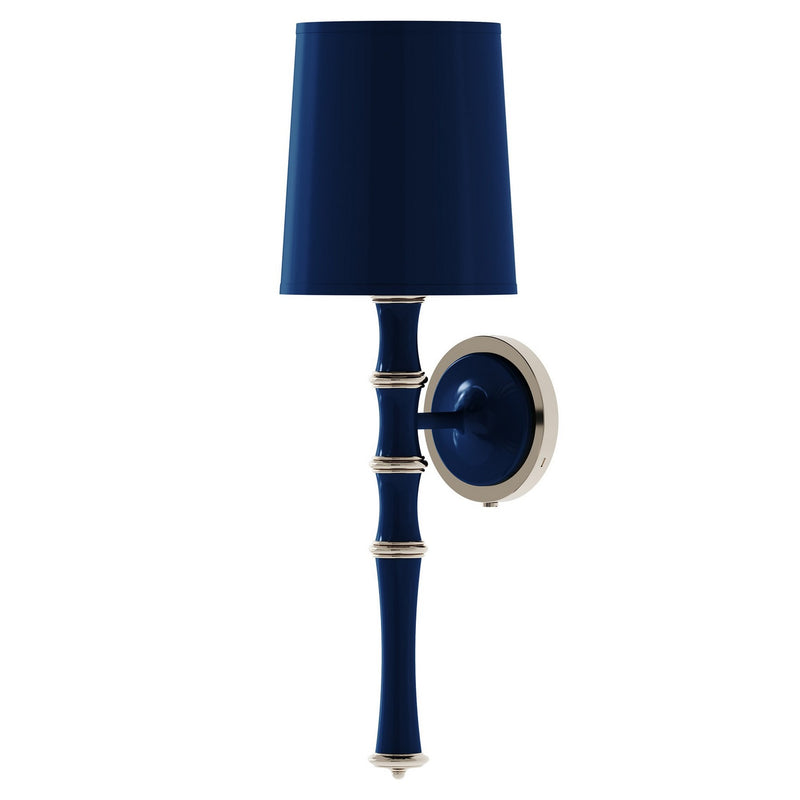 Robert Abbey MB88X One Light Wall Sconce, Midnight Blue w/Polished Nickel