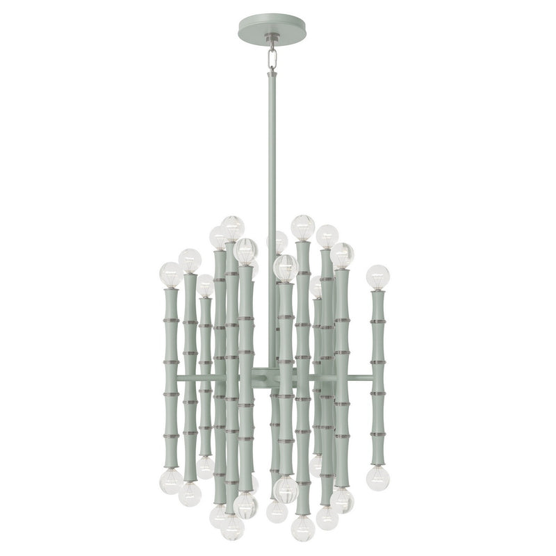 Robert Abbey MCL49 30 Light Chandelier, Matte Celadon w/Polished Nickel