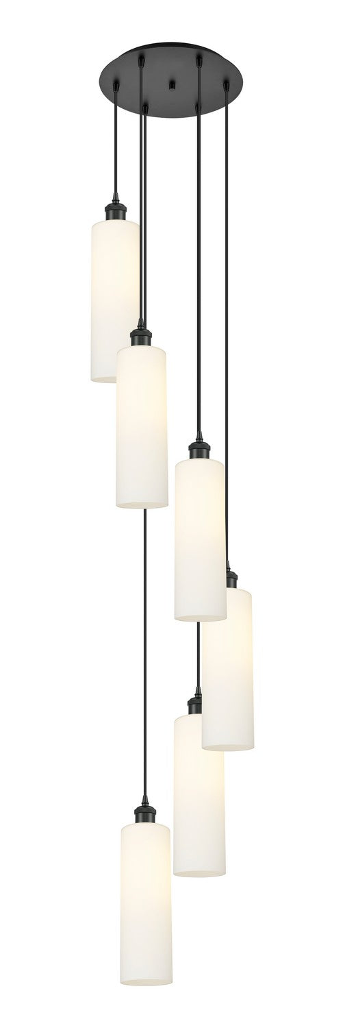 Innovations 116B-6P-BK-G434-12WH Six Light Pendant, Brushed Satin Nickel