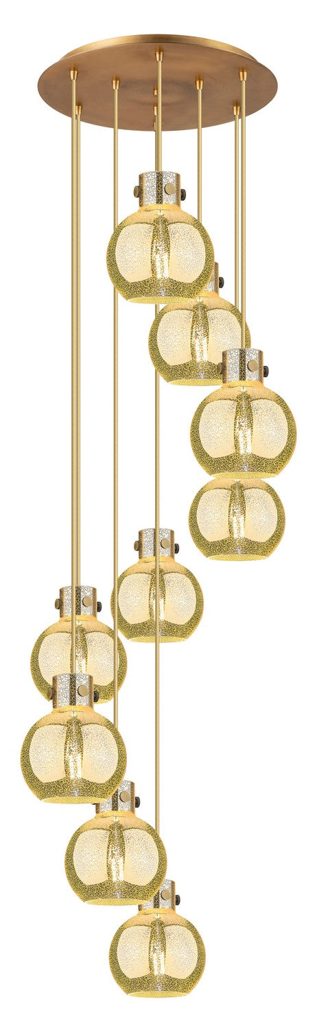 Innovations 119-410-1PS-BB-G410-8ME Nine Light Pendant, Brushed Brass