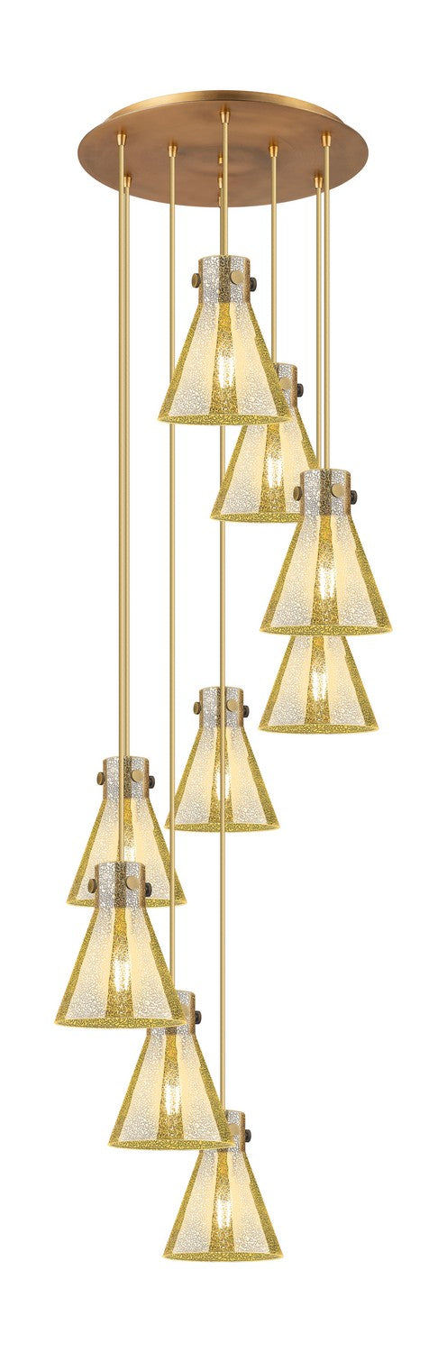 Innovations 119-410-1PS-BB-G411-8ME Nine Light Pendant, Brushed Brass