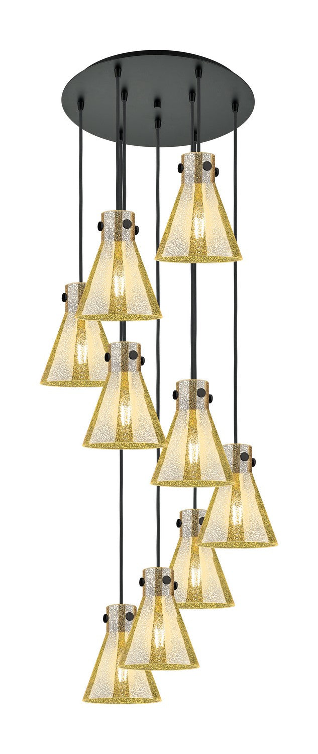 Innovations 119-410-1PS-BK-G411-8ME Nine Light Pendant, Matte Black