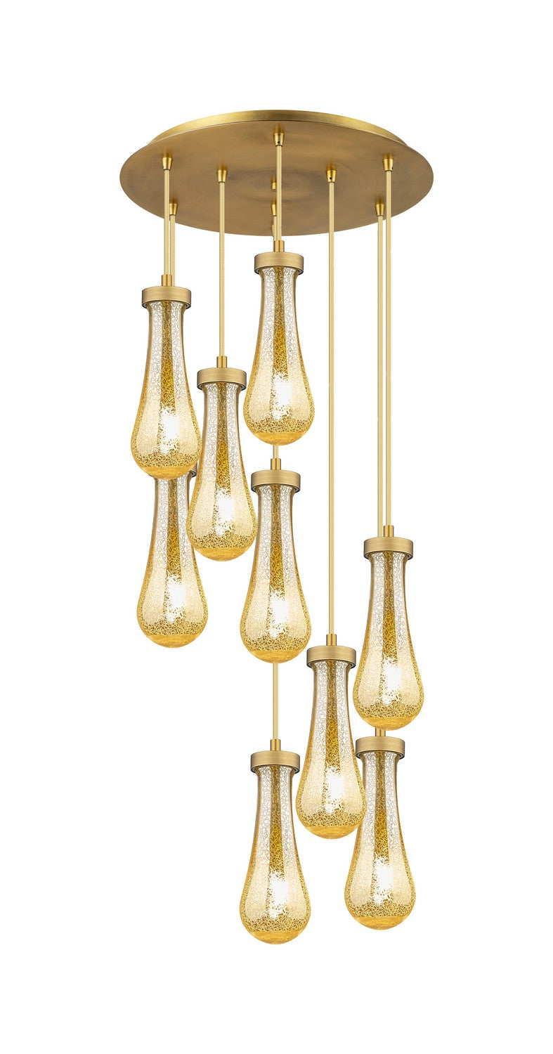 Innovations 119-451-1P-BB-G451-4ME Nine Light Pendant, Brushed Brushed Brass