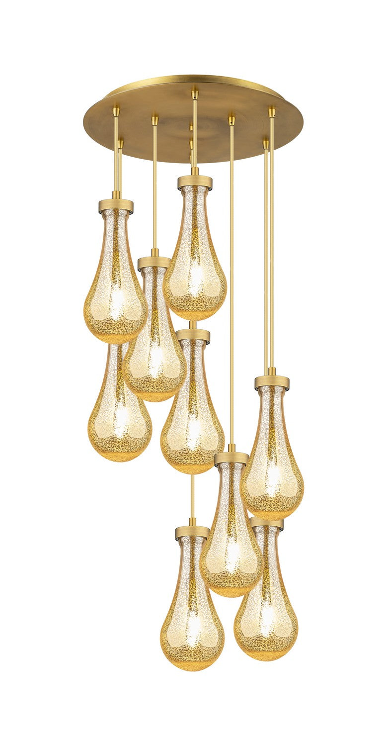 Innovations 119-451-1P-BB-G451-5ME Nine Light Pendant, Brushed Brass