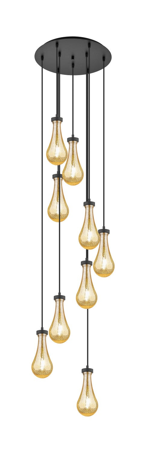 Innovations 119-451-1P-BK-G451-5ME Nine Light Pendant, Matte Black