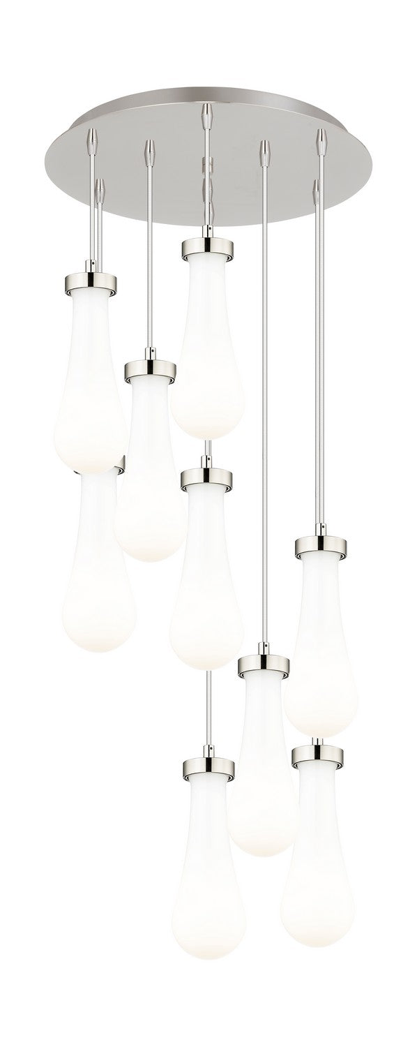 Innovations 119-451-1P-PN-G451-4GWH Nine Light Pendant, Brushed Polished Nickel
