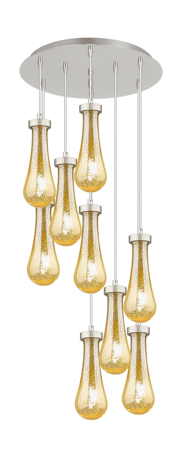 Innovations 119-451-1P-PN-G451-4ME Nine Light Pendant, Brushed Polished Nickel