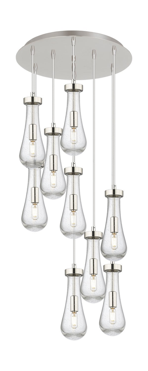 Innovations 119-451-1P-PN-G451-4SDY Nine Light Pendant, Brushed Polished Nickel