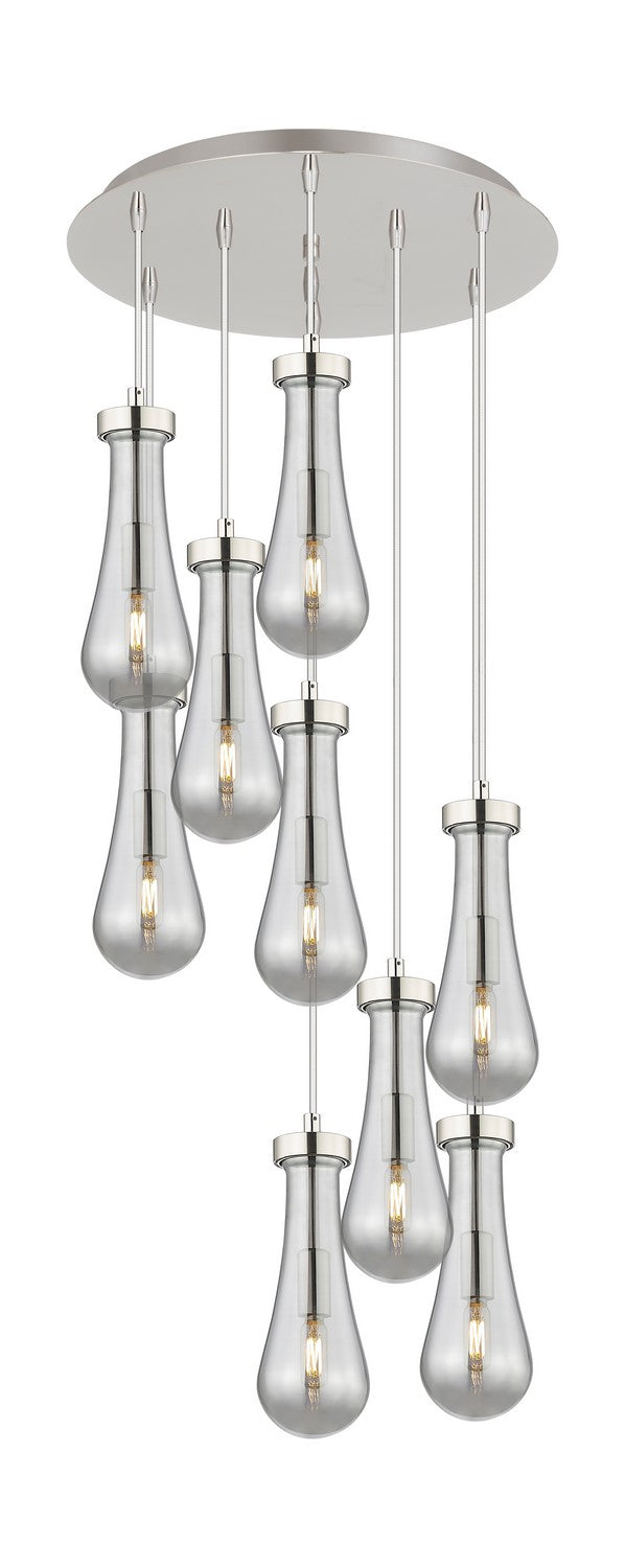 Innovations 119-451-1P-PN-G451-4SM Nine Light Pendant, Polished Nickel