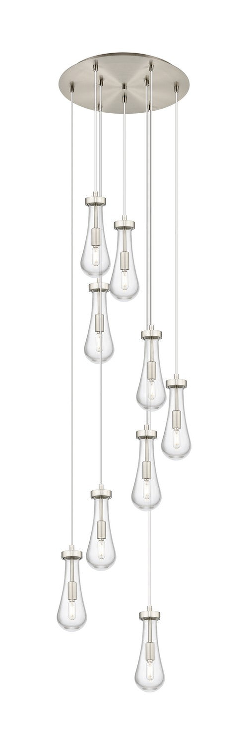 Innovations 119-451-1P-SN-G451-4CL Nine Light Pendant, Brushed Satin Nickel