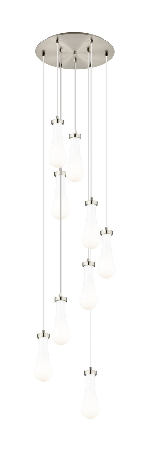 Innovations 119-451-1P-SN-G451-4GWH Nine Light Pendant, Brushed Satin Nickel